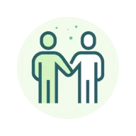Two people shaking hands
